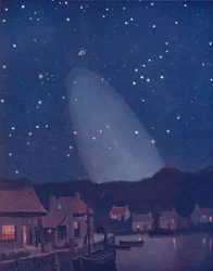 Tajemniczy stożek światła na niebie, 1935