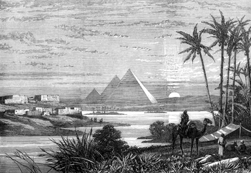 Nil i piramidy od drogi Boulak, 1874
