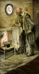 Staruszkowie patrzący na portret Lincolna, po 1904-1905.