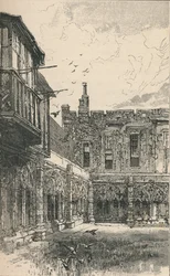 Zewnętrzne krużganki i okno Anny Boleyns, 1895