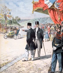Perski szach Mozzafar al-Din Shah Qajar we Francji, 1902 r.