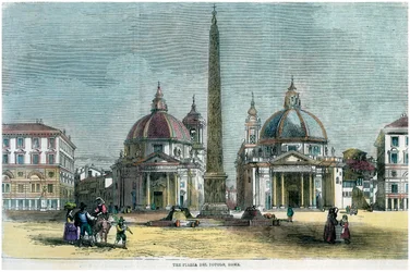 Piazza del Popolo, Rzym, Włochy, ok. 1880 r.