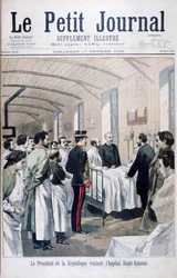 Prezydent Republiki Felix Faure, wizyta w szpitalu Saint-Antoine, Paryż, 1895