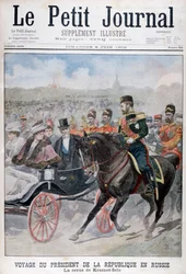Prezydent Republiki Francuskiej dokonujący przeglądu wojsk, Krasnoje Sioło, Rosja, 1902