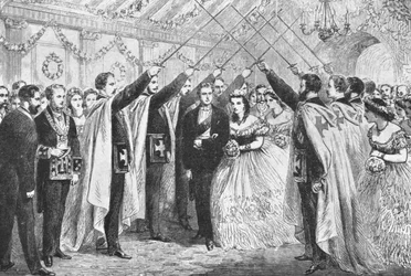 Książę i księżna Walii na uroczystości w Oksfordzie... 1863, 1901.