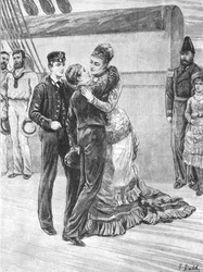 Księżniczka Walii wita swoich synów marynarzy podczas ich powrotu..., 3 maja 1880, 1901.