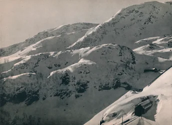 Tunel Reinunga na linii kolejowej Bergen, 1914.