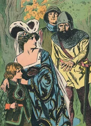 Rabusie odkrywają królową Małgorzatę i księcia, ok. 1907 r.