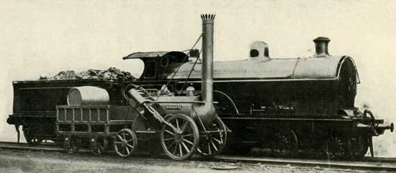 Rakieta w zestawieniu z zagubionym typem 4-4-0, c1930.