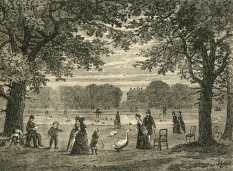 Okrągły staw, ogrody Kensington, ok. 1876 r.