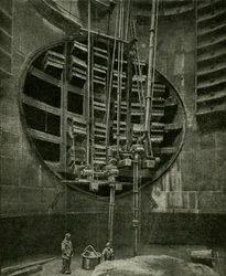 Szyb prowadzący do wejścia do tunelu Blackwall, 1901.