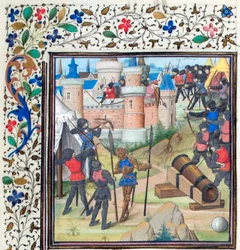 Oblężenie Antiochii. Miniatura z Historii Williama Tyru, lata 60. XIV wieku