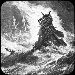 Hiszpańska Armada podczas burzy, 1588 koniec XIX lub początek XX wieku