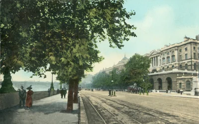 Thames Embankment i Somerset House, Londyn, c1915.