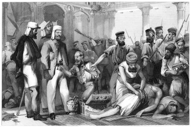 Korespondent „Timesa” przyglądający się zwolnieniu cesarza Bagha, 1858, ok. 1860 r.