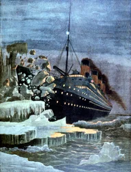 Titanic zderzający się z górą lodową, 1912