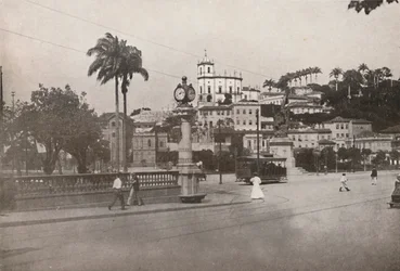 Tramwaj przejeżdżający przez Praca da Gloria, 1914