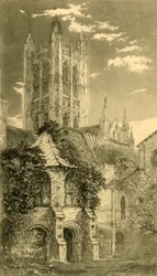 Wieża ciśnień, katedra w Canterbury, Canterbury, Kent, 1885.