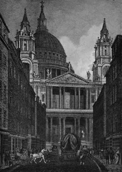 West End of St. Pauls Cathedral od Ludgate Street Ludgate Hill, 1907
