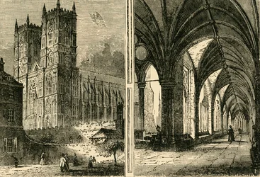 Zachodnie wieże i krużganki Opactwa Westminsterskiego, 1881 r.