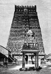 Główna gopura świątyni w Kumbakonam, Indie, 1895