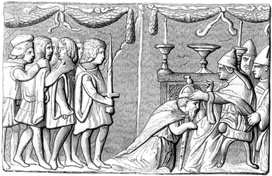 Koronacja cesarza Zygmunta 1368-1437 przez papieża Eugeniusza IV, XV wiek, 1849