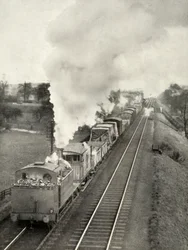Słynna pochylnia Lickey między Bromsgrove i Blackwell, Worcestershire, 1935.