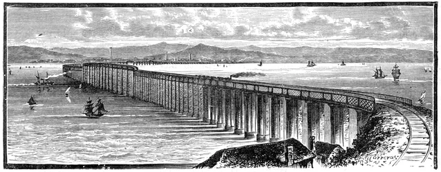 Pierwszy most Tay od południa, Szkocja, 1900