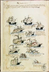 Flota Pedro Álvares Cabral w 1500. Z Livro das Armadas, ok. 1568.