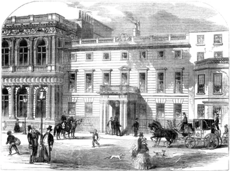 Nowe biuro departamentu wojny, Buckingham House, Pall Mall, Londyn, 1855