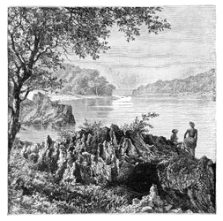 Rzeka Salwen, powyżej Moulmein, Birma, 1895