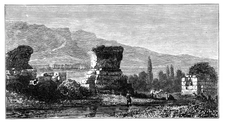 Ruiny Sardes, Lydia, Turcja, c1890