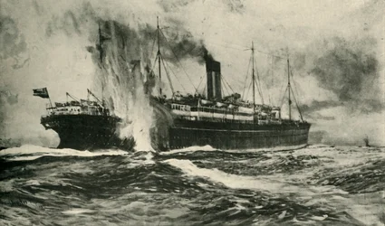 Zatonięcie arabskiego SS, I wojna światowa, 19 sierpnia 1915, ok. 1920.