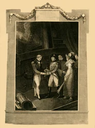 Kapitulacja Buonaparte na pokładzie Bellerophon, 15 lipca 1815, 1816.