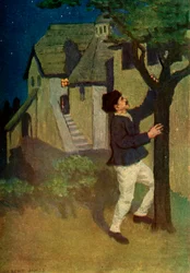 „Młody człowiek trzykrotnie potrząsa drzewem”, 1917.