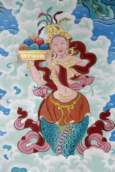 Tybetańska bogini. Klasztor Kopan, Katmandu, Nepal