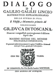 Strona tytułowa Dialogo, Galileo, 1632