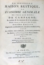 Strona tytułowa do The New Rustic House lub General Economy, 1775