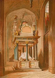 Grób królowej Elżbiety. - Opactwo Westminsterskie, ok. 1845, 1864 r.