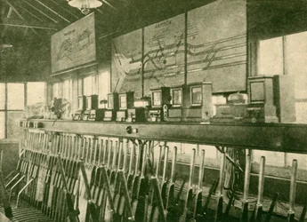 Schemat ruchu pociągu w nastawni, Metropolitan Railway, 1930.