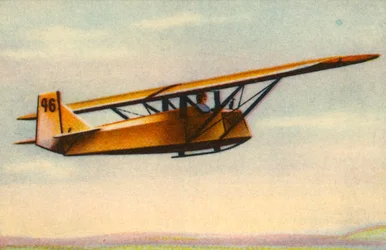 Pilot-stażysta wykonujący zaawansowany egzamin szybowcowy, Niemcy, 1932.