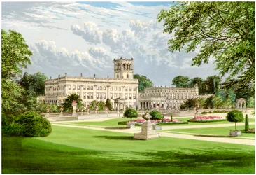 Trentham Hall, Staffordshire, dom księcia Sutherland, ok. 1880 r.