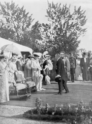 Car Mikołaj II z wizytą u prezydenta Francji Poincarego, Krasnoje Sioło, Rosja, 22 lipca 1914 r.