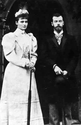 Caryca Aleksandra Fiodorowna i car Rosji Mikołaj II, ok. 1900.