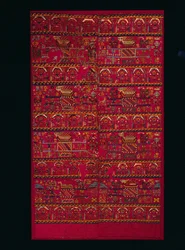 Dwa fragmenty panelu tkanego gobelinem, 1000-1460s.