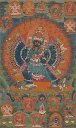 Vajrabhairava ze swoim małżonkiem Vajravetali, XVIII wiek.