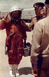 Walentyna Tereshkova, rosyjska kosmonauta, kosmodrom Bajkonur, ZSRR, 16 czerwca 1963