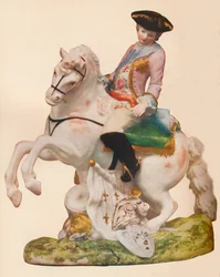 Figura z porcelany Vauxhall, prawdopodobnie przedstawiająca księcia Brunszwiku Ferdynanda, ok. 1755-60.