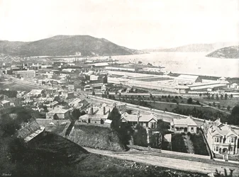 Widok z Maitland Street, Dunedin, Nowa Zelandia, 1895.