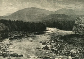 Widok ze Starego Mostu, Invercauld, Braemar, 1898.